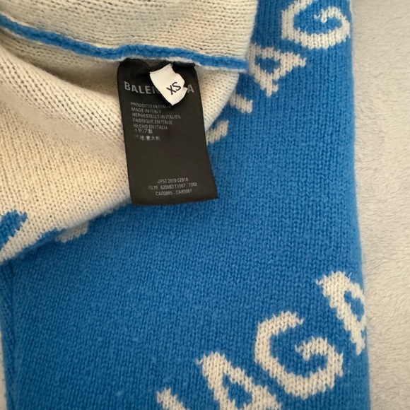 Authentic XS Balenciaga Intarsia Logo Jumper - Picture 5 of 8